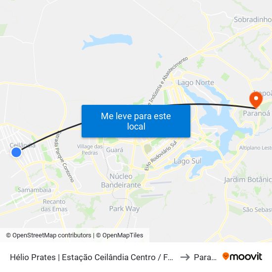 Hélio Prates | Estação Ceilândia Centro / Fort Atacadista to Paranoá map