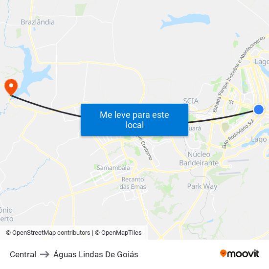 Central to Águas Lindas De Goiás map