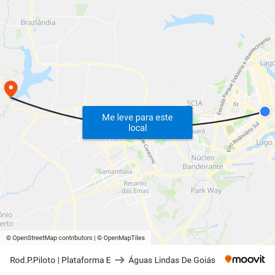 Rod.P.Piloto | Plataforma E to Águas Lindas De Goiás map