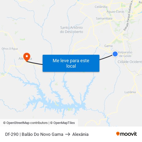 Df-290 | Balão Do Novo Gama to Alexânia map