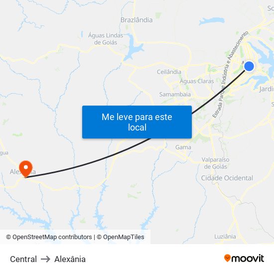 Central to Alexânia map