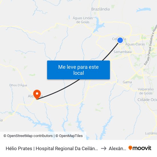 Hélio Prates | Hospital Regional Da Ceilândia to Alexânia map