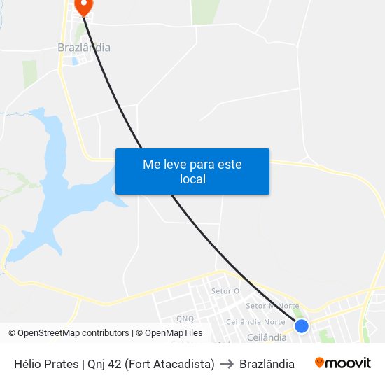 Hélio Prates | Qnj 42 (Fort Atacadista) to Brazlândia map