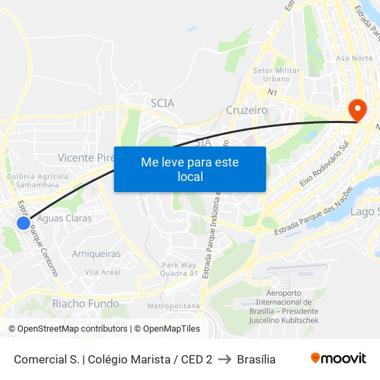 Comercial Sul | Colégio Marista / Ced 2 to Brasília map