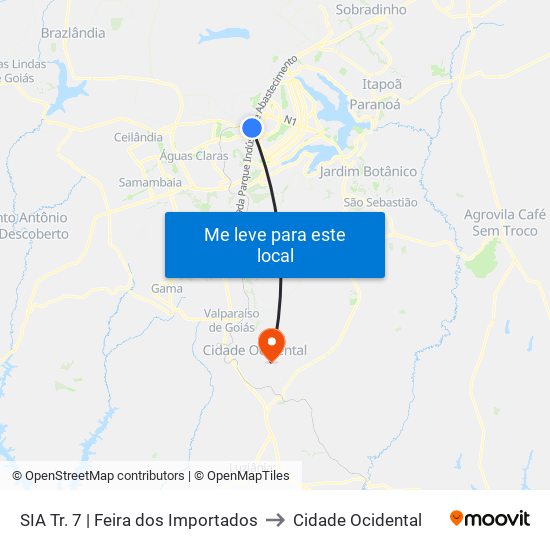 SIA Tr. 7 | Feira dos Importados to Cidade Ocidental map