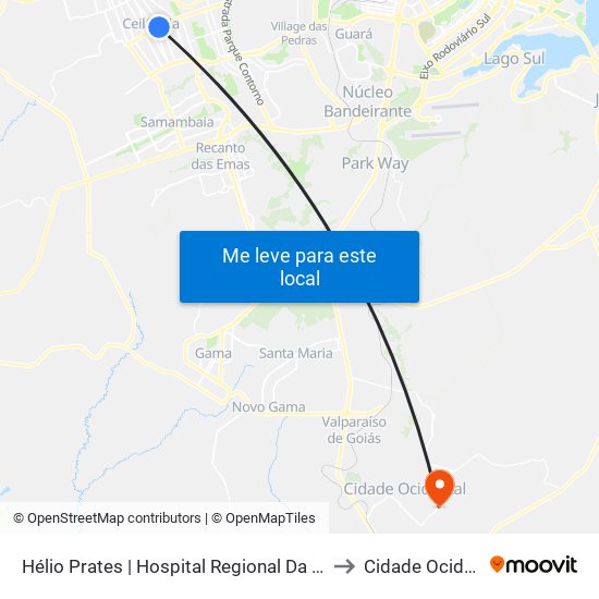 Hélio Prates | Hospital Regional Da Ceilândia to Cidade Ocidental map