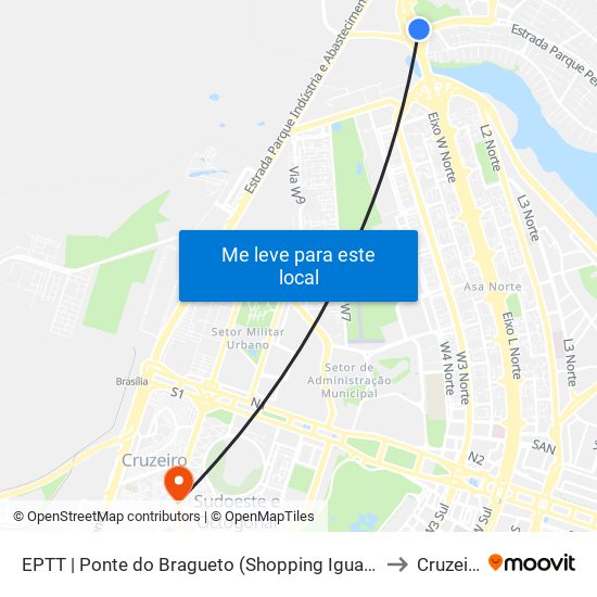 EPTT | Ponte do Bragueto (Shopping Iguatemi) to Cruzeiro map