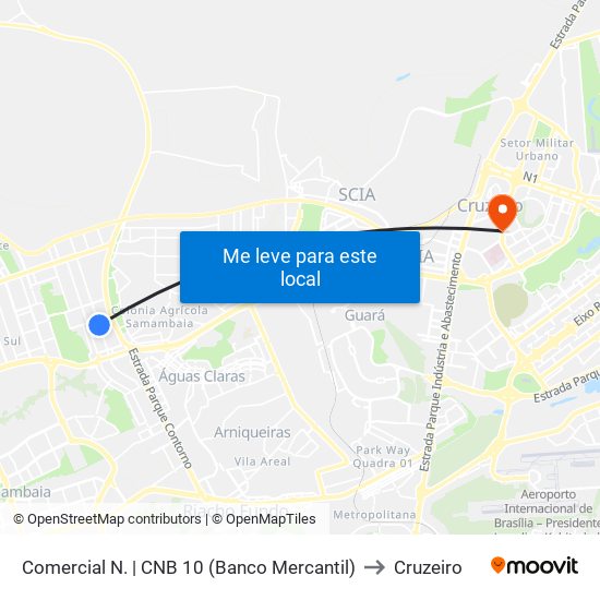 Comercial N. | CNB 10 (Banco Mercantil) to Cruzeiro map