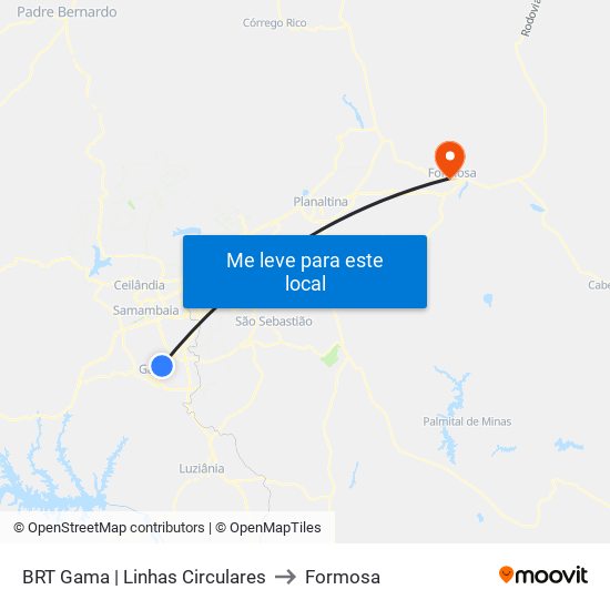 BRT Gama | Linhas Circulares to Formosa map