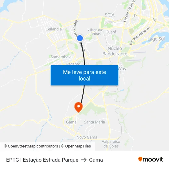 EPTG | Estação Estrada Parque to Gama map