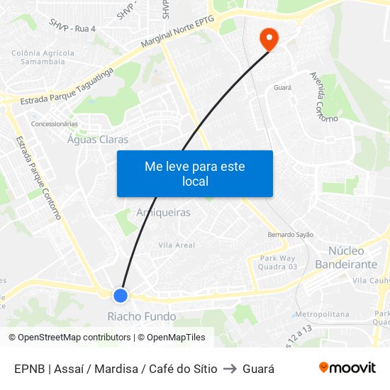 Epnb | Assaí / Mardisa / Café Do Sítio to Guará map