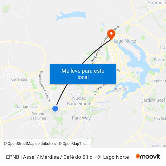 Epnb | Assaí / Mardisa / Café Do Sítio to Lago Norte map