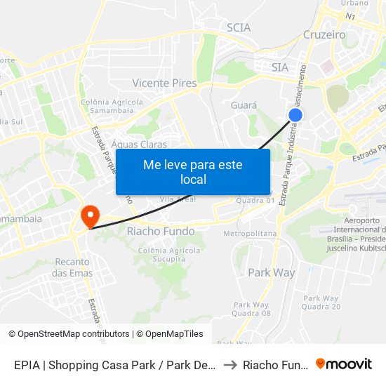 EPIA | Shopping Casa Park / Park Design to Riacho Fundo map