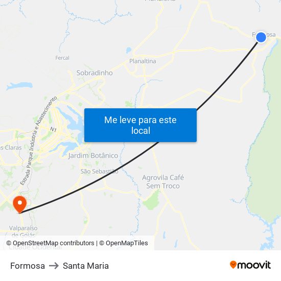 Formosa to Santa Maria map