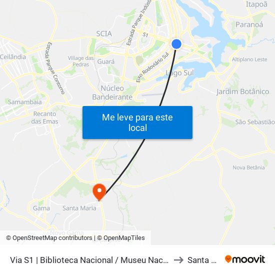 Via S1 | Biblioteca Nacional / Museu Nacional / SESI LAB to Santa Maria map
