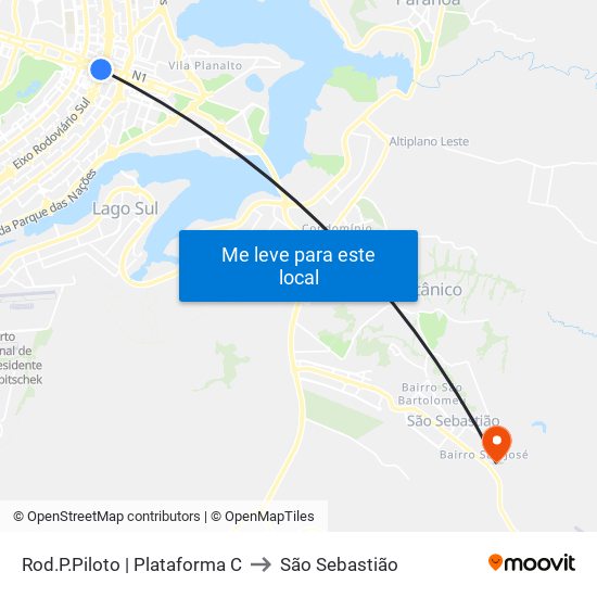 Rod.P.Piloto | Plataforma C to São Sebastião map