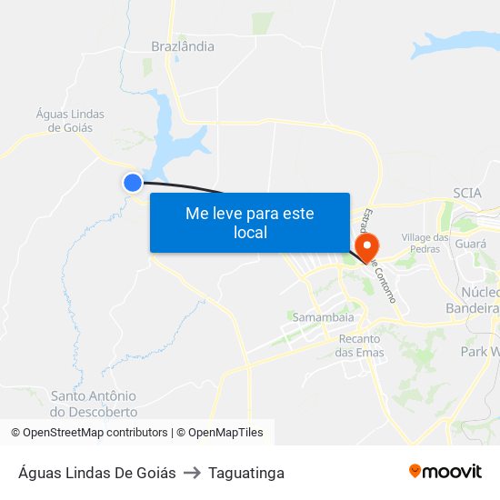 Águas Lindas De Goiás to Taguatinga map