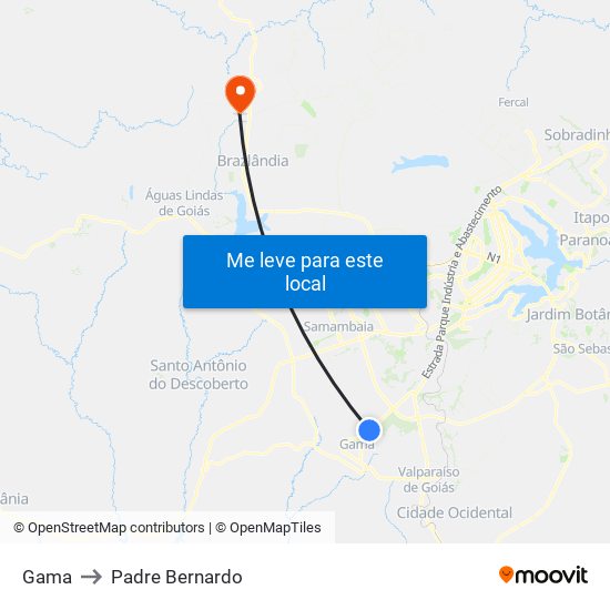 Gama to Padre Bernardo map
