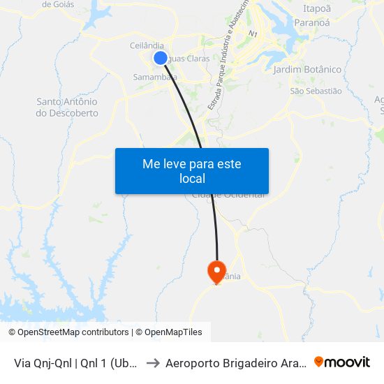 Via Qnj-Qnl | Qnl 1 (Ubs 3 / Ced 6) to Aeroporto Brigadeiro Araripe Macedo map