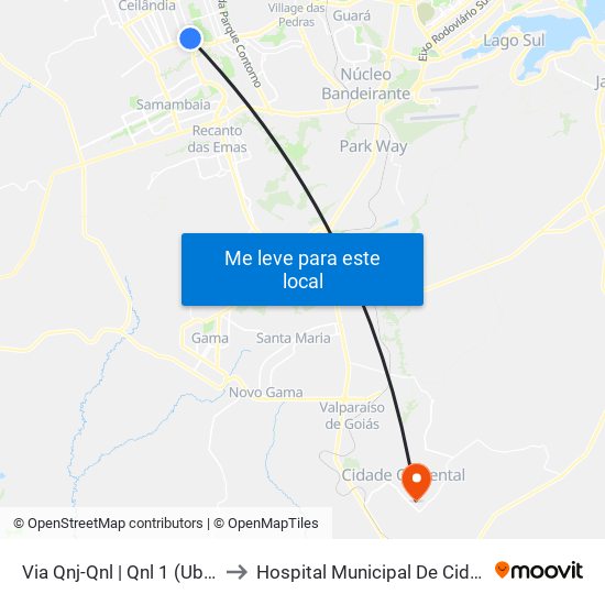 Via Qnj-Qnl | Qnl 1 (Ubs 3 / Ced 6) to Hospital Municipal De Cidade Ocidental map