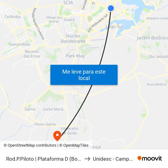 Rod.P.Piloto | Plataforma D (Box 16) to Unidesc - Campus 2 map