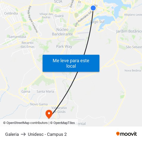 Galeria to Unidesc - Campus 2 map