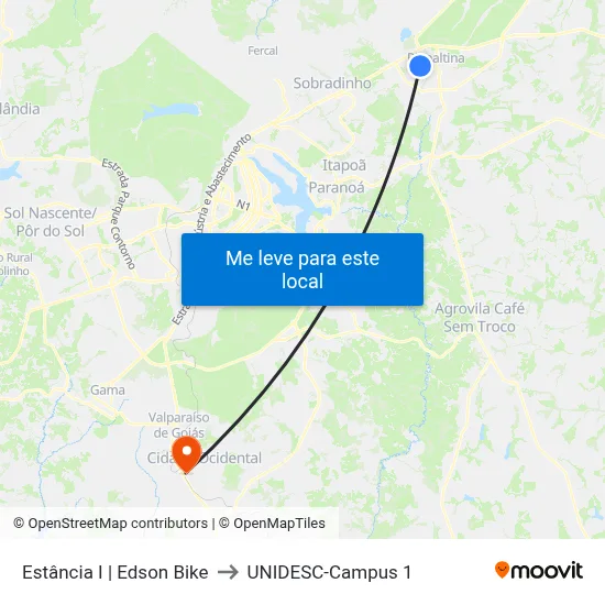 Estância I | Edson Bike to UNIDESC-Campus 1 map