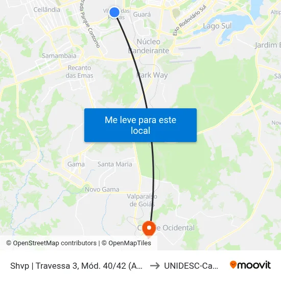 Shvp | Travessa 3, Mód. 40/42 (Açaí Official) to UNIDESC-Campus 1 map