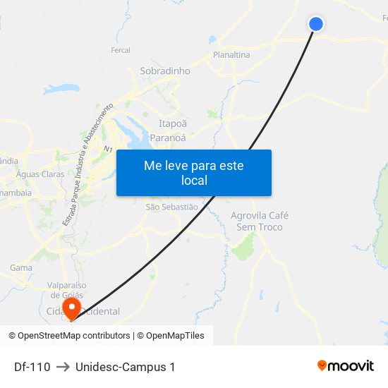 Df-110 to Unidesc-Campus 1 map