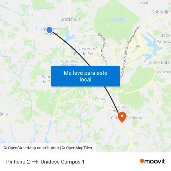 Pinheiro 2 to Unidesc-Campus 1 map