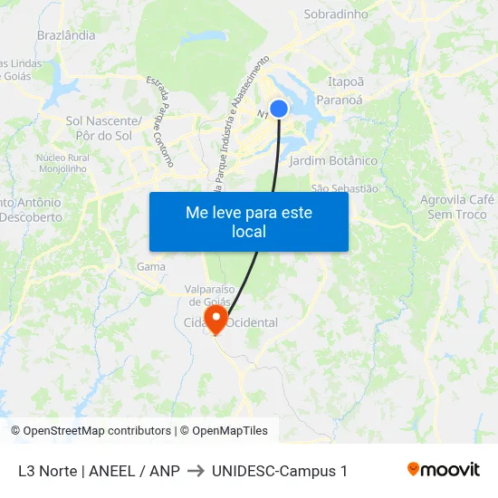 L3 Norte | ANEEL / ANP to UNIDESC-Campus 1 map