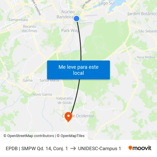 EPDB | SMPW Qd. 14, Conj. 1 to UNIDESC-Campus 1 map