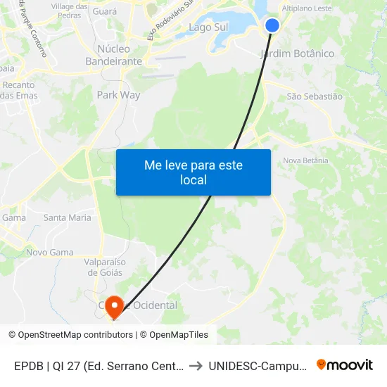 EPDB | QI 27 (Ed. Serrano Center) to UNIDESC-Campus 1 map
