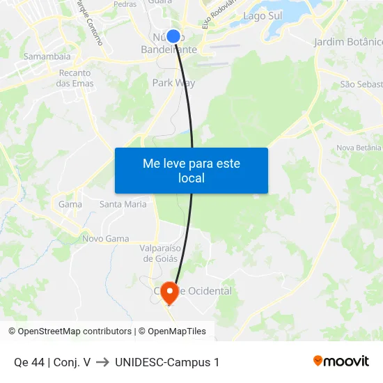 Qe 44 | Conj. V to UNIDESC-Campus 1 map