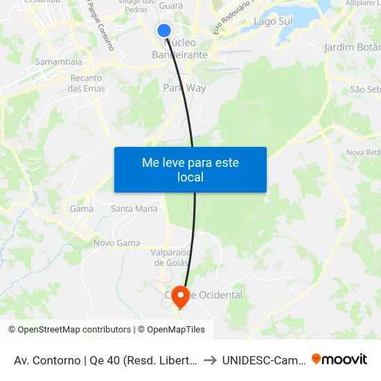 Av. Contorno | Qe 40 (Resd. Liberté Antares) to UNIDESC-Campus 1 map