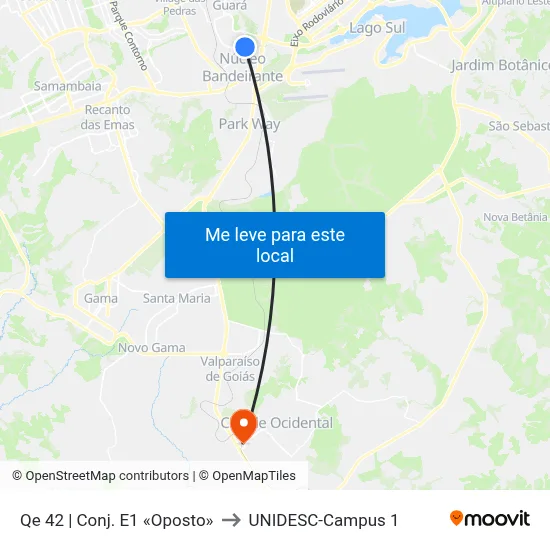 Qe 42 | Conj. E1 «Oposto» to UNIDESC-Campus 1 map