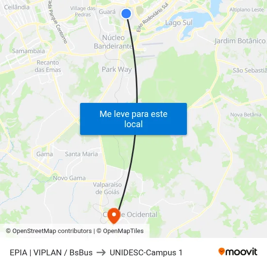 EPIA | VIPLAN / BsBus to UNIDESC-Campus 1 map