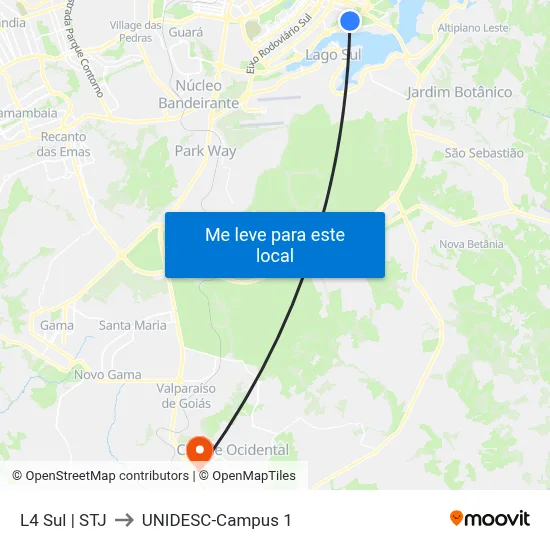 L4 Sul | STJ to UNIDESC-Campus 1 map