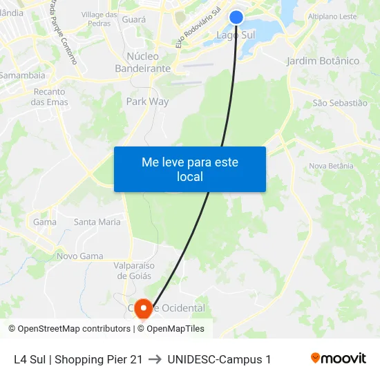 L4 Sul | Shopping Pier 21 to UNIDESC-Campus 1 map