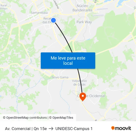 Av. Comercial | Qn 15e to UNIDESC-Campus 1 map