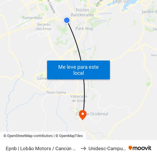Epnb | Lobão Motors / Cancún Hotel to Unidesc-Campus 1 map