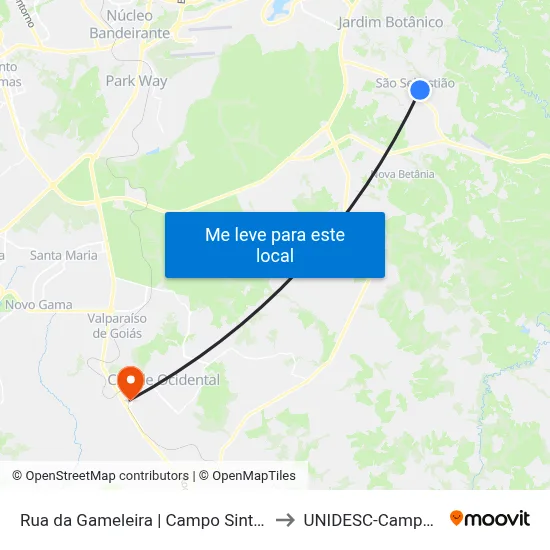 Rua da Gameleira | Campo Sintético to UNIDESC-Campus 1 map