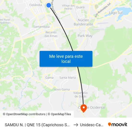 SAMDU N. | QNE 15 (Caprichoso Supermercado) to Unidesc-Campus 1 map