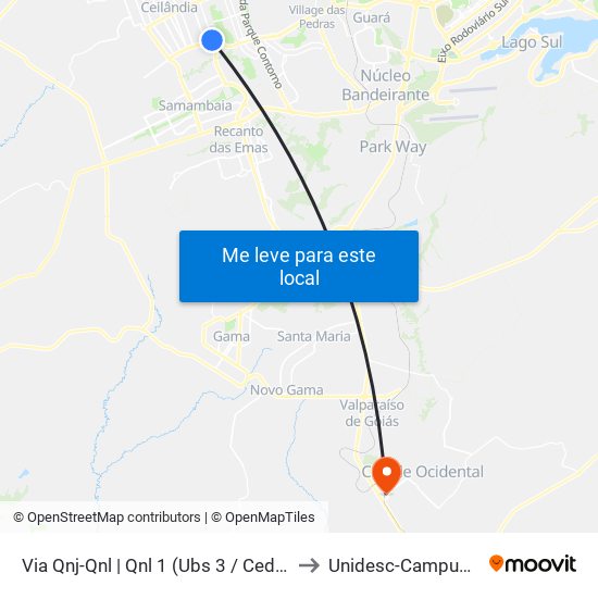 Via Qnj-Qnl | Qnl 1 (Ubs 3 / Ced 6) to Unidesc-Campus 1 map