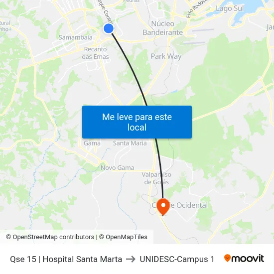 Qse 15 | Hospital Santa Marta to UNIDESC-Campus 1 map