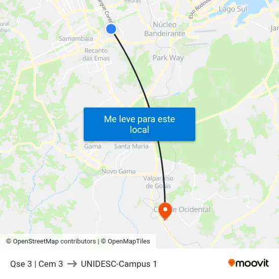 Qse 3 | Cem 3 to UNIDESC-Campus 1 map