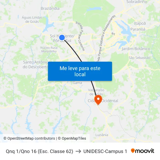 Qnq 1/Qno 16 (Esc. Classe 62) to UNIDESC-Campus 1 map