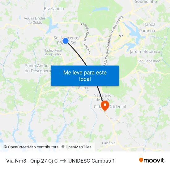 Via Nm3 - Qnp 27 Cj C to UNIDESC-Campus 1 map