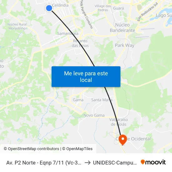 Av. P2 Norte - Eqnp 7/11 (Vc-311) to UNIDESC-Campus 1 map