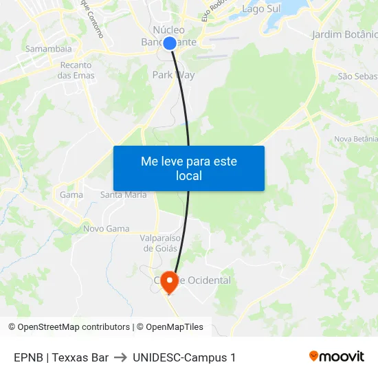 EPNB | Texxas Bar to UNIDESC-Campus 1 map